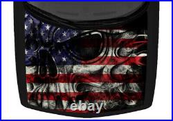 Grunge Skull American Flag USA Hood Wrap Truck Vinyl Decal Car 58 x 65 Graphic