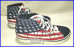 HEELYS Men Size 12 Hustle USA American Flag Skate Shoes Red White Blue Sneakers