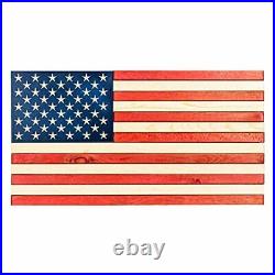 Handcrafted Wooden American Flag 18 x 9 Handmade by USA Veterans Durabl