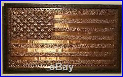 Handmade Copper American Flag, Metal American Flag, USA Wall Art, 30'' x 16'
