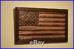 Handmade Copper American Flag, Metal American Flag, USA Wall Art, 30'' x 16'