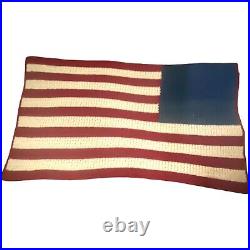 Handmade Large USA American Flag Crochet Afghan Throw Blanket 99 X 58 inches