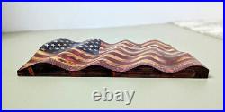 Handmade in USA. Rustic, American wavy flags for home New Designer décor Gift