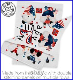 Happy 4Th of July Gnomes Backyard American Flags for outside House Pack 2 Pcs Fo