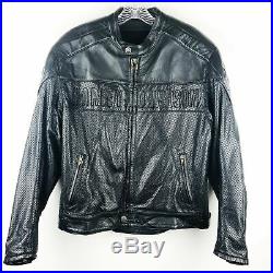 Harley-Davidson Black Genuine Embossed Leather Jacket Mens Medium