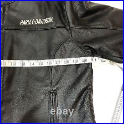 Harley Davidson Women's L Leather Jacket #1 American US Flag Cafe Racer Made USA
