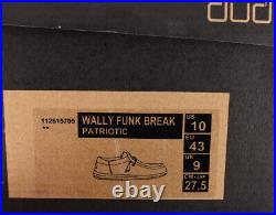 Hey Dude Wally Funk Break Patriotic AMERICAN FLAG Limited Edition Mens Sz 10 USA