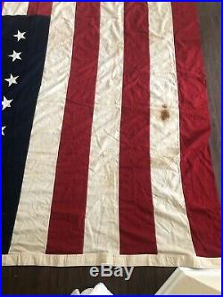 Huge! 12ft. By 8ft. Estate Found Rare Vintage Antique 48 Star U S Flag Defiance