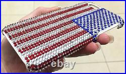 IPhone 7/8 Plus Case Made with American USA Flag Bling Swarovski Crystals Luxury