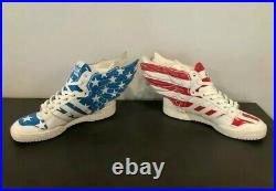Jeremy Scott ADIDAS Wings 2.0, USA Flag Stars And Red Stripes, Size 7.5 RARE