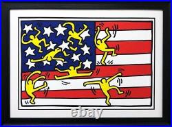 Keith Haring American Music Festival NYC CUSTOM FRAMED Print Art POP USA Flag