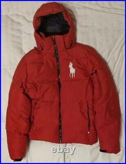 LAST! Polo Ralph Lauren Mens Big Pony Hooded Down Puffer Jacket Size M, Red, NWT
