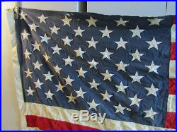 LB OLD VINTAGE 50 Star U. S. A. AMERICAN FLAG UNITED STATES SEWN STARS 112 X 56