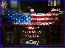 Large American Flag Eagle Wall Sculpture 48 Metal Art USA Millitary Gifts Art