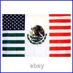 Large American Mexican Combination Flags USA MEXICO Friendship 3x5-ft US MX Flag