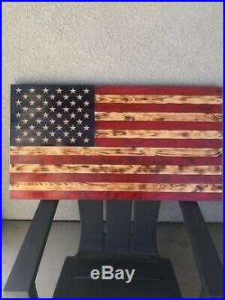 Large Rustic American Wooden Flag USA Handmade