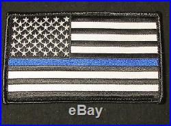 Large USA American Flag Us Army Badge Blue Line Velcro Brand Fastener Patch