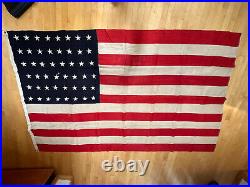 Large Vintage 48 Stars United States of America American Flag 96 x 58