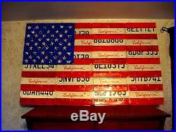 License Plate USA American Flag Map