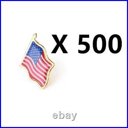 Lot of 20-500 AMERICAN FLAG LAPEL PINS United States USA Hat Tie Tack Badge Pin