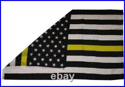 Lot of 38 3x5 Thin Yellow Line American USA Flag Security Loss Prevention