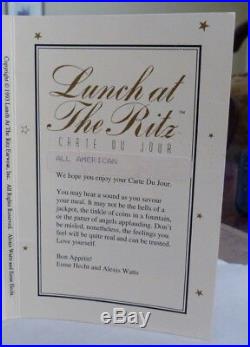 Lunch At The Ritz USA All American Flag Enamel Crystal Earrings On Menu Card