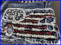 MISS ME Jean Shorts Size 30 American Flag? USA Distressed Bling Patriotic