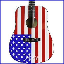 Main Street MAAF Graphic Top Dreadnought Acoustic Guitar, USA American Flag
