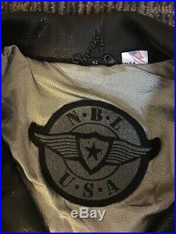Men's 42 MICHAEL HOBAN NORTH BEACH American USA Leather Jacket Zipper NBL