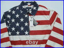 Men's Polo Ralph Lauren Full-Zip American Flag Cotton Jacket Size Medium NWT