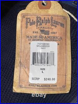 Men's Polo Ralph Lauren Mens (L) Knit American Flag Crew Neck Sweater Navy NWT
