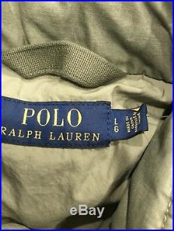Mens Ralph Lauren Polo USA American Military Field Jacket Olive Green Large