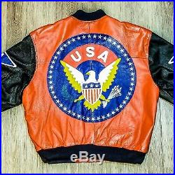 Michael Hoban Leather Jacket Motorcycle USA Eagle Vintage Men's Large