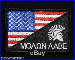Molon Labe Spartan USA American Flag Us Army Morale Tactical Color Hook Patch