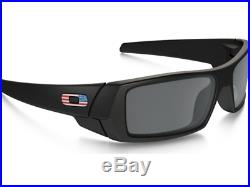 NEW OAKLEY SI GASCAN Matte BLACK w USA FLAG Grey lens Sunglass 9014 11-192