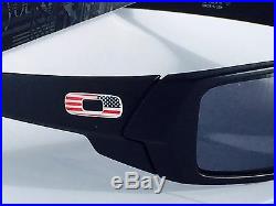 NEW OAKLEY SI GASCAN Matte BLACK w USA FLAG Grey lens Sunglass 9014 11-192