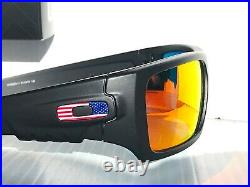 NEW Oakley Det Cord Black Matte USA Flag POLARIZED Galaxy Ruby Sunglass 9253-11