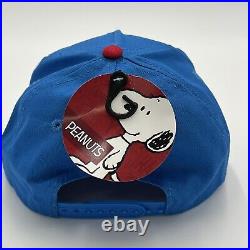 NEW Peanuts Snoopy American Flag USA Blue Red Hat Cap July 4 Patriotic Snapback