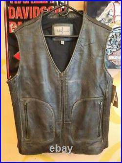 NEW - Wilson Vintage USA Leather Motorcycle Vest Sz L