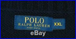 NWOT Ralph Lauren Polo Navy Cotton USA American Flag Sweater $295 2XL USA MADE