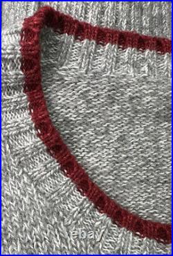 NWT POLO RALPH LAUREN Men's Grey Marled USA Flag Wool, Linen Blend Sweaters Sz M
