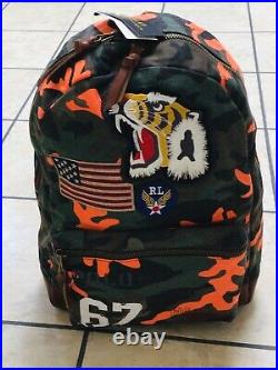 NWT POLO RALPH LAUREN Orange Camo Tiger & Flag 67 LIMITED EDITION Backpack