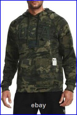 NWT Under Armour Men's Project Rock Veteran's Day Camo Pullover Hoodie Sz M