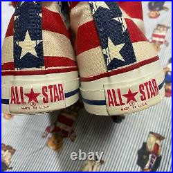 NWT VTG Converse All Star American Flag High Top Shoes Men US 10.5 MADE IN USA