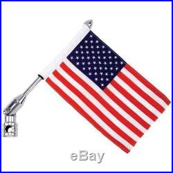 New Deluxe AMERICAN US FLAG 13 Pole Motorcycle Bike Univeral Luggage Mount USA