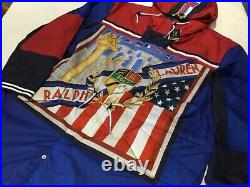 New Polo Ralph Lauren Flag Print Chariots Of Fire Marsh Coat Jacket Size XL