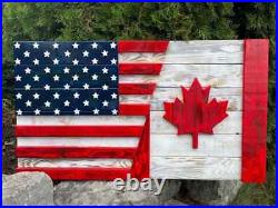 New USA Canadian Wood Flag American flag Wedding Shower unique Gift