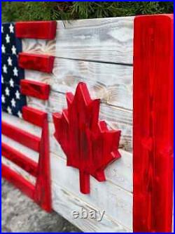 New USA Canadian Wood Flag American flag Wedding Shower unique Gift