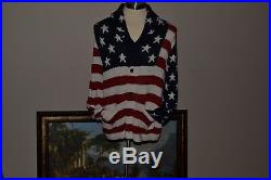 Nwt, Polo Ralph Lauren USA Flag Cotton/silk Blend Men's Cardigan Sweater- $115
