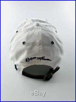 Nwt Polo Ralph Lauren White Chino USA Flag Sport Hat Cotton Twill Cap